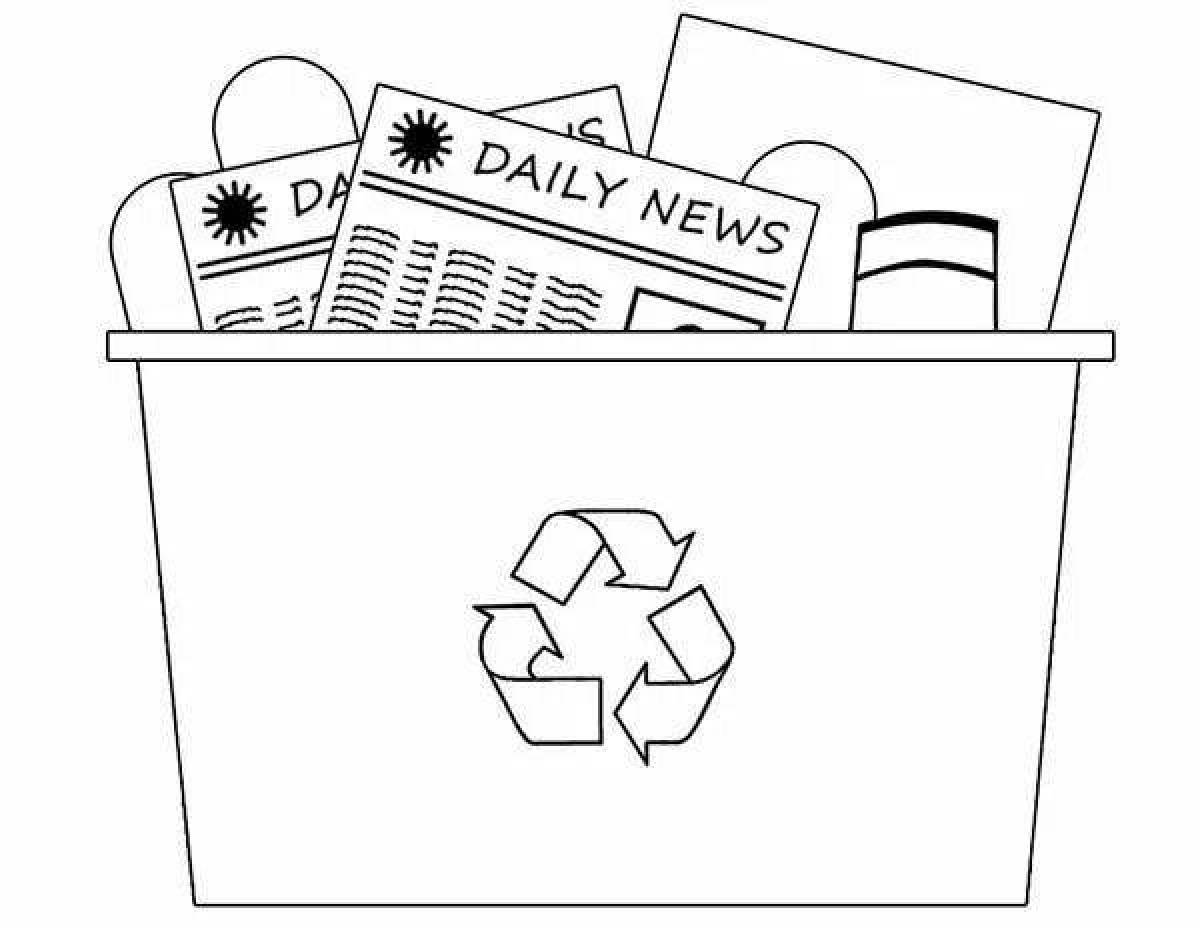 Great trash can coloring page