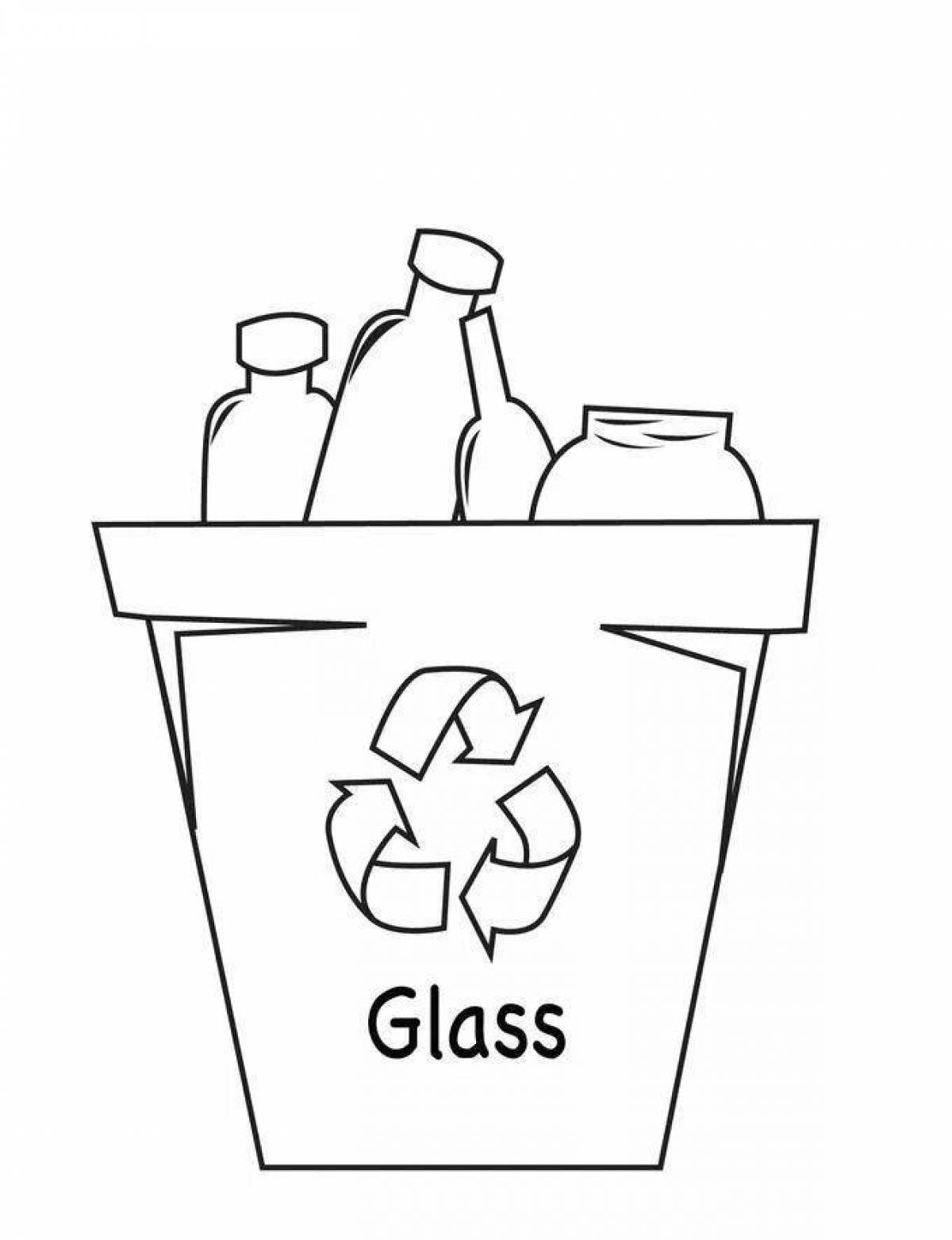 Elegant trash can coloring page