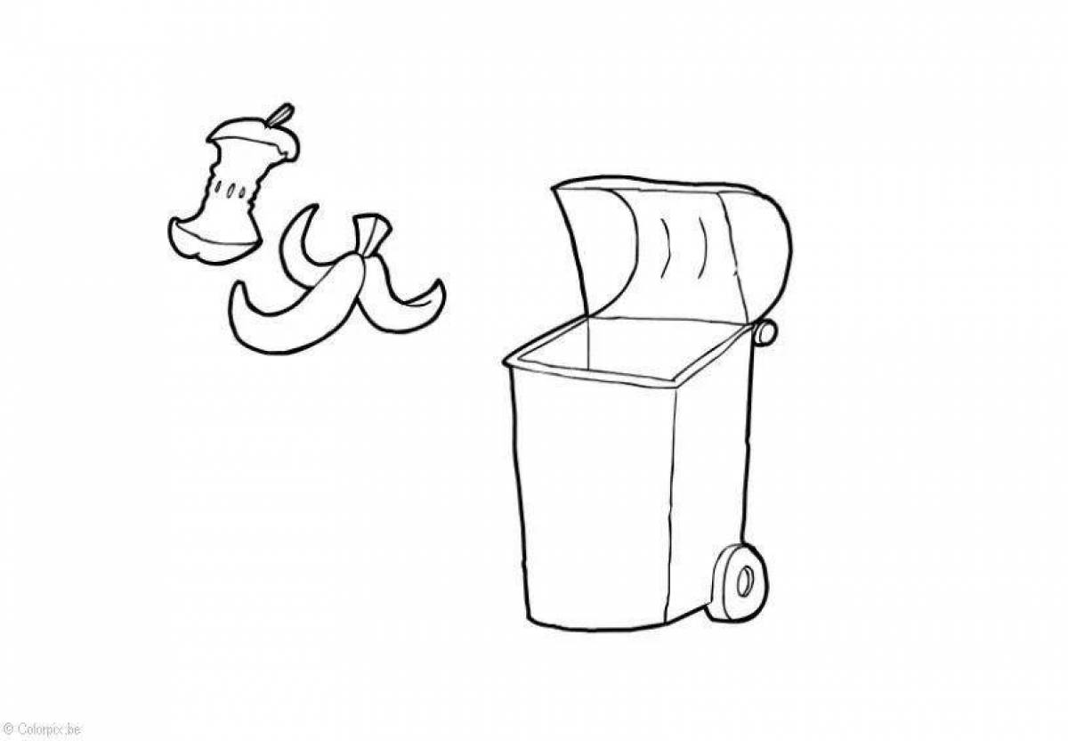 Exquisite wastebasket coloring page