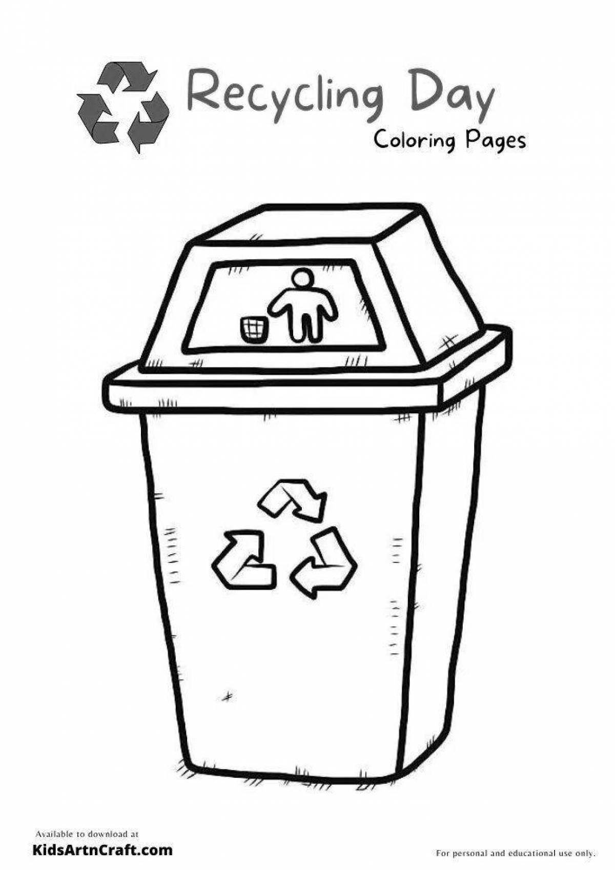 Coloring page elegant wastebasket