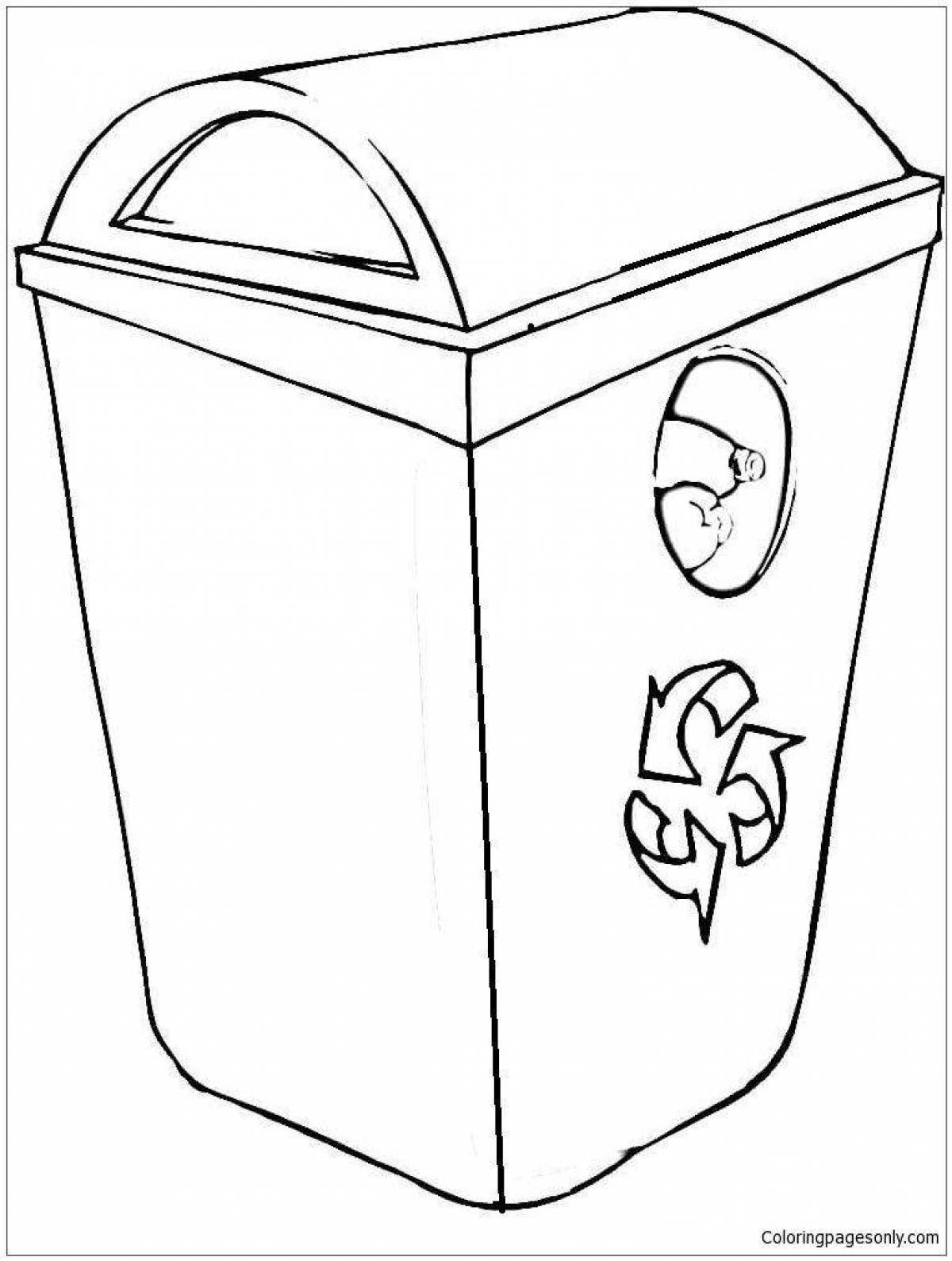 Awesome trash can coloring page
