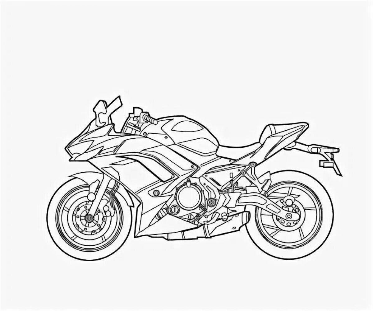 Fearless motorcyclist coloring page