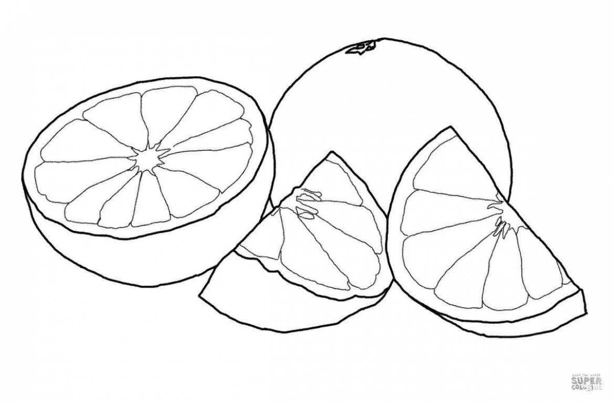 Colorful grapefruit coloring page