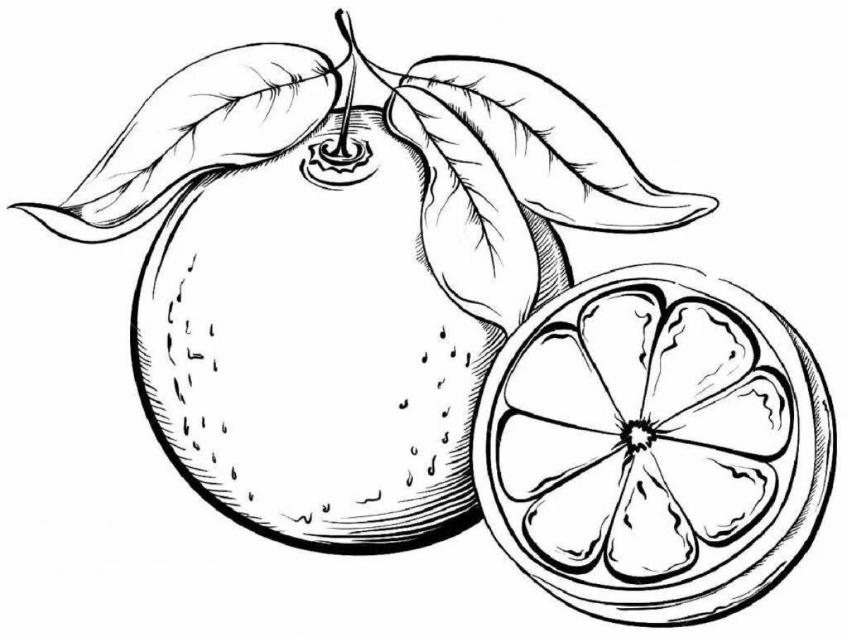 Happy grapefruit coloring page
