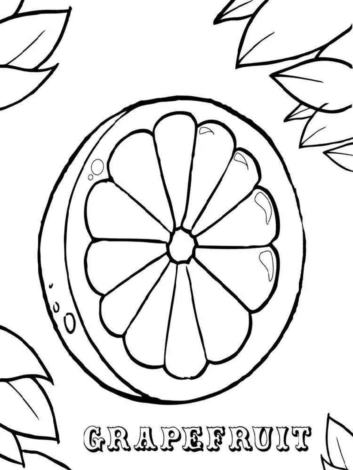 Glowing grapefruit coloring page