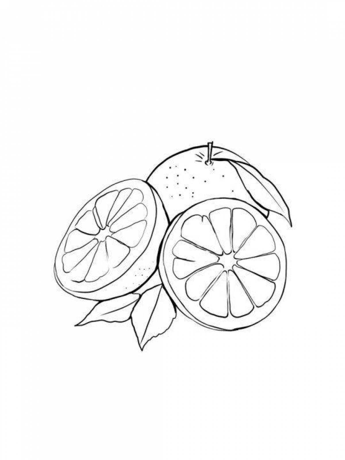 Amazing grapefruit coloring page