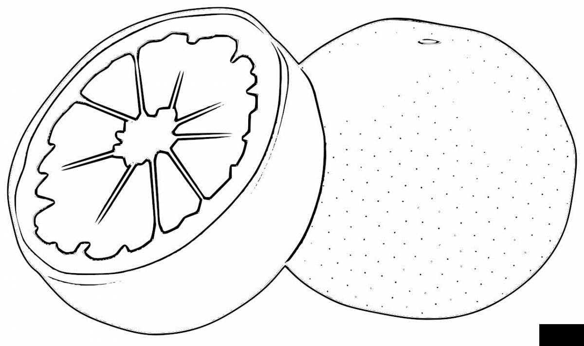 A striking grapefruit coloring page
