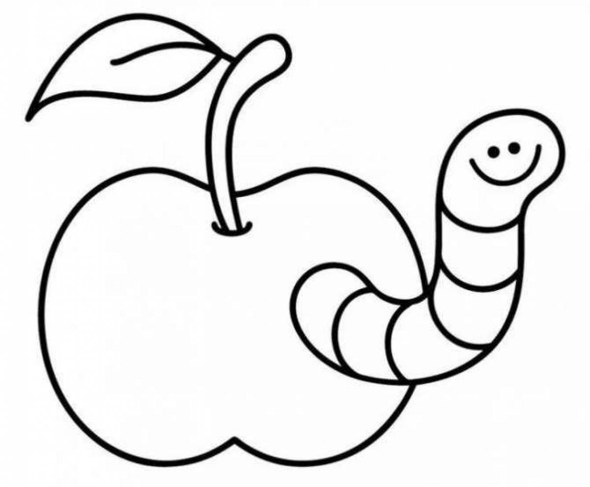Attractive worms coloring pages