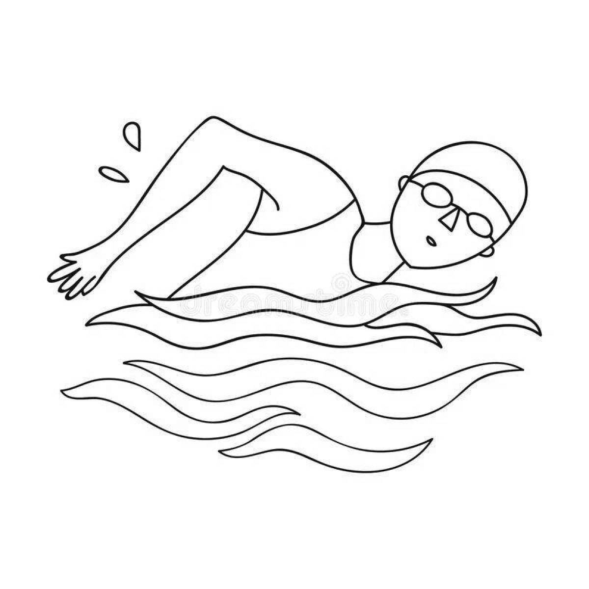 Majestic swimmer coloring page