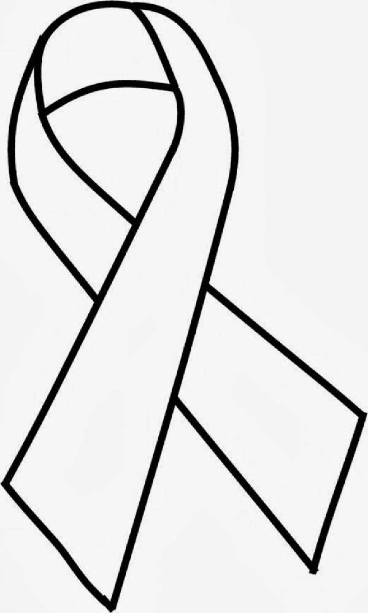 Coloring page with tied ribbon