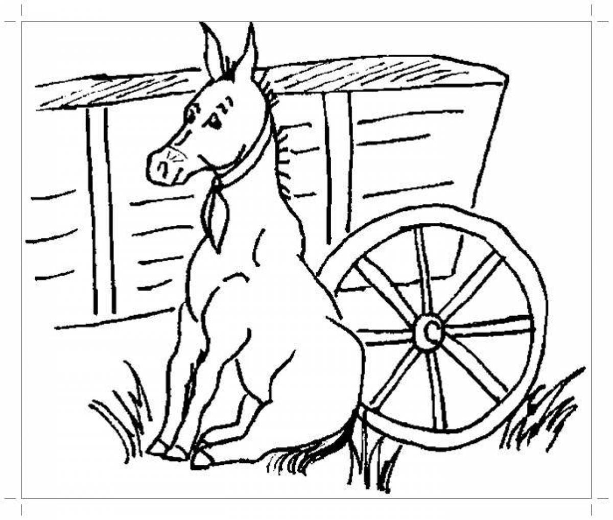 Playful cart coloring page