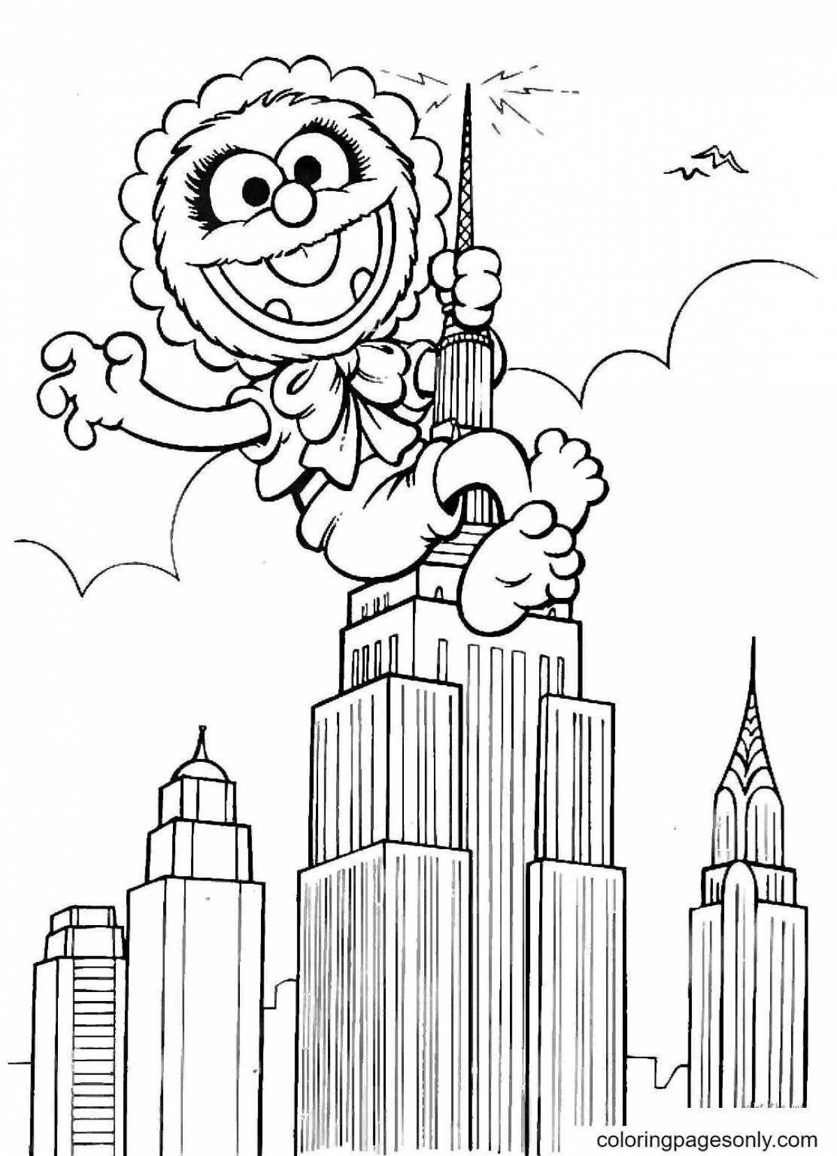 Large skyscraper coloring page