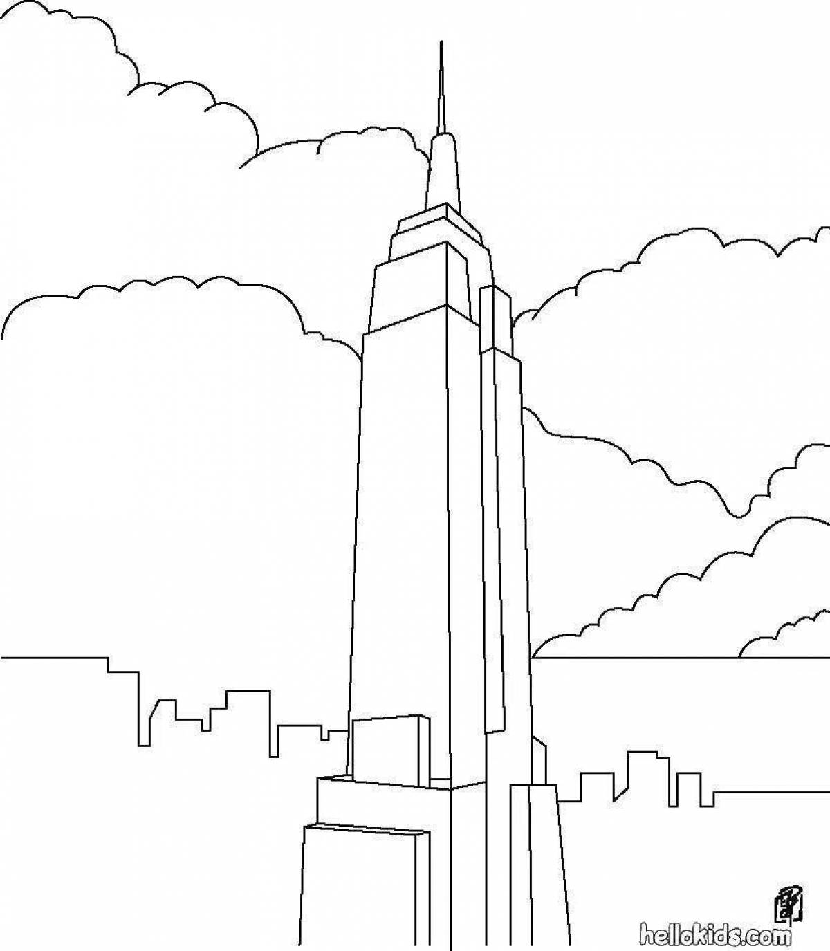 Amazing skyscraper coloring page