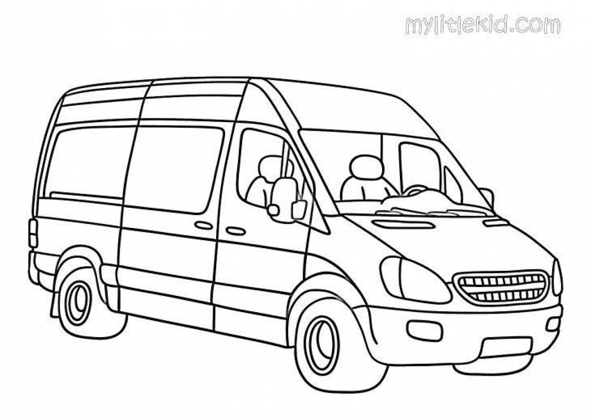 Colorful minibus coloring page
