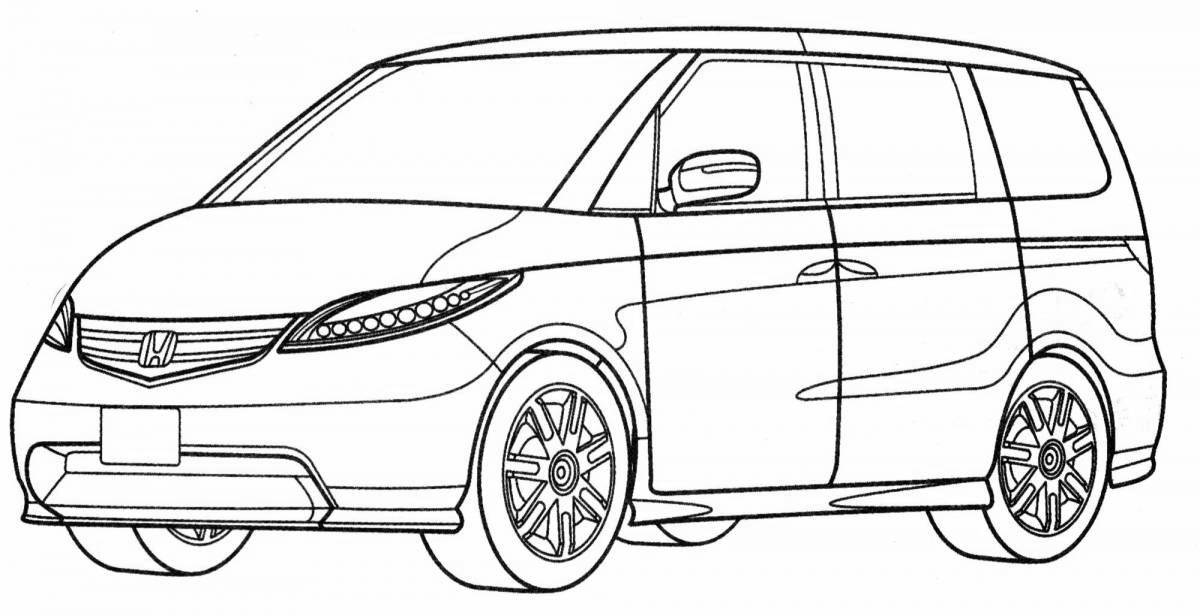 Playful minibus coloring page