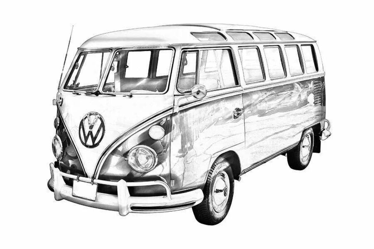 Awesome minibus coloring book