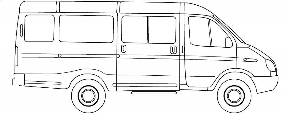 Раскраска смешной микроавтобус