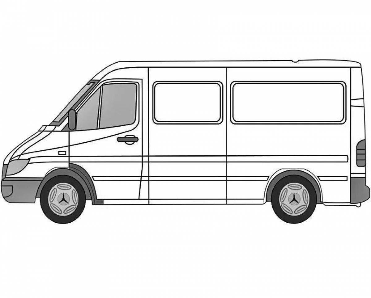 Coloring page energetic minibus