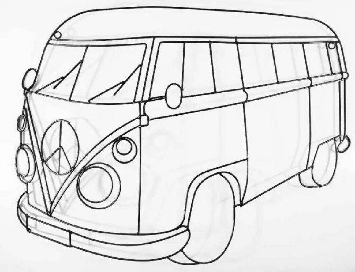 A striking minibus coloring page