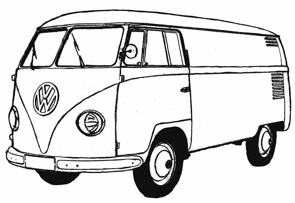 Coloring page charming minibus