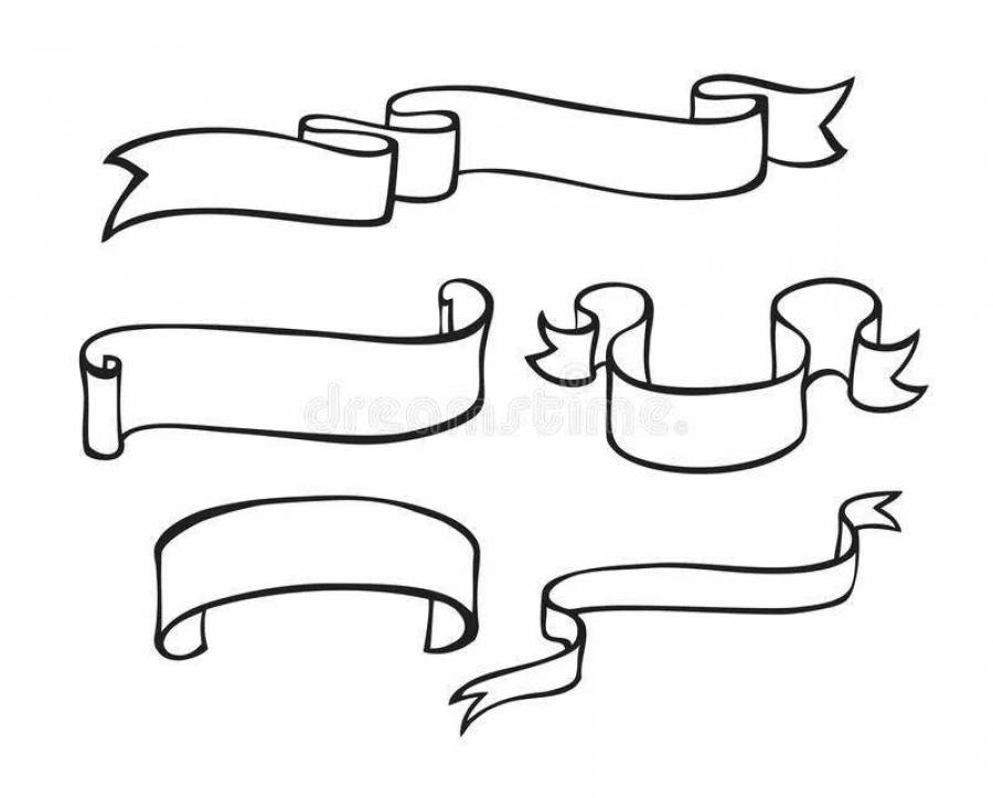 Рисунок лента из а4 карандашом