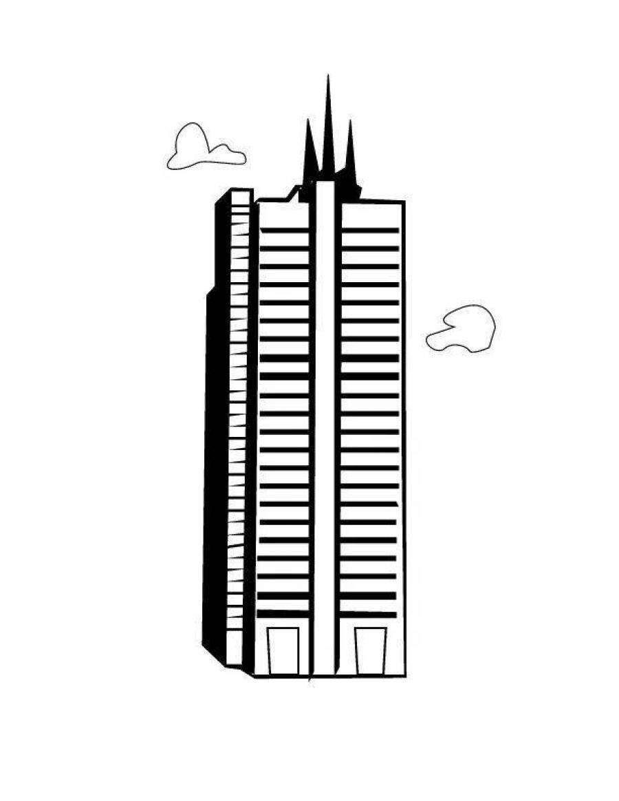Здание раскраска небоскреб