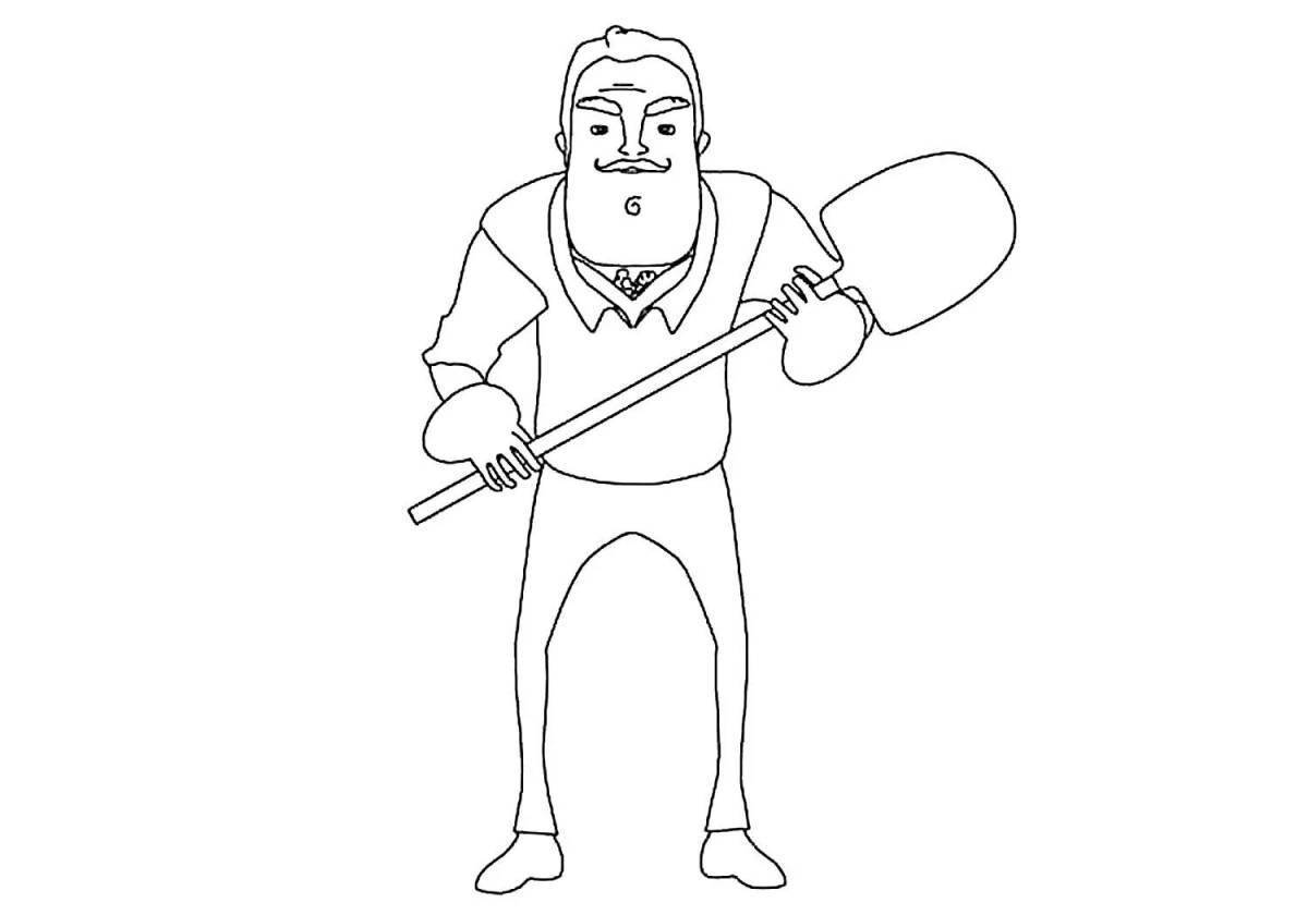 Hello neighbor coloring page