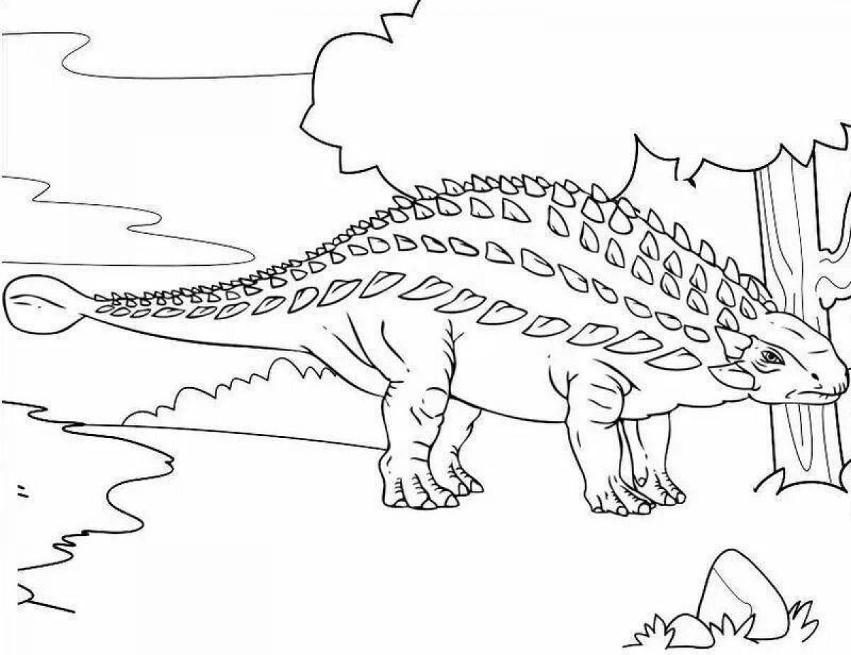 Анкилозавр черно белый