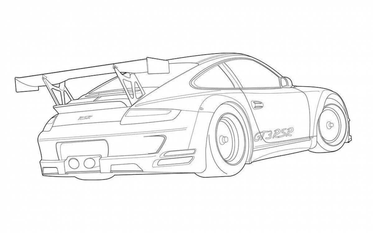 Рисунок гоночного автомобиля. Раскраски Porsche 911 gt3 RS. Colouring Porsche 911 gt3. Раскраски Порше 911 турбо. Порше 911 gt3 раскраска.