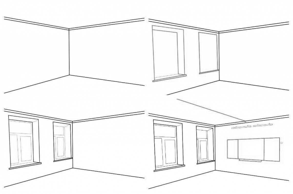 Как рисуется класс. Рисунок класса карандашом. Раскраска комната без мебели. Пустая комната раскраска. Школьный класс рисунок карандашом.