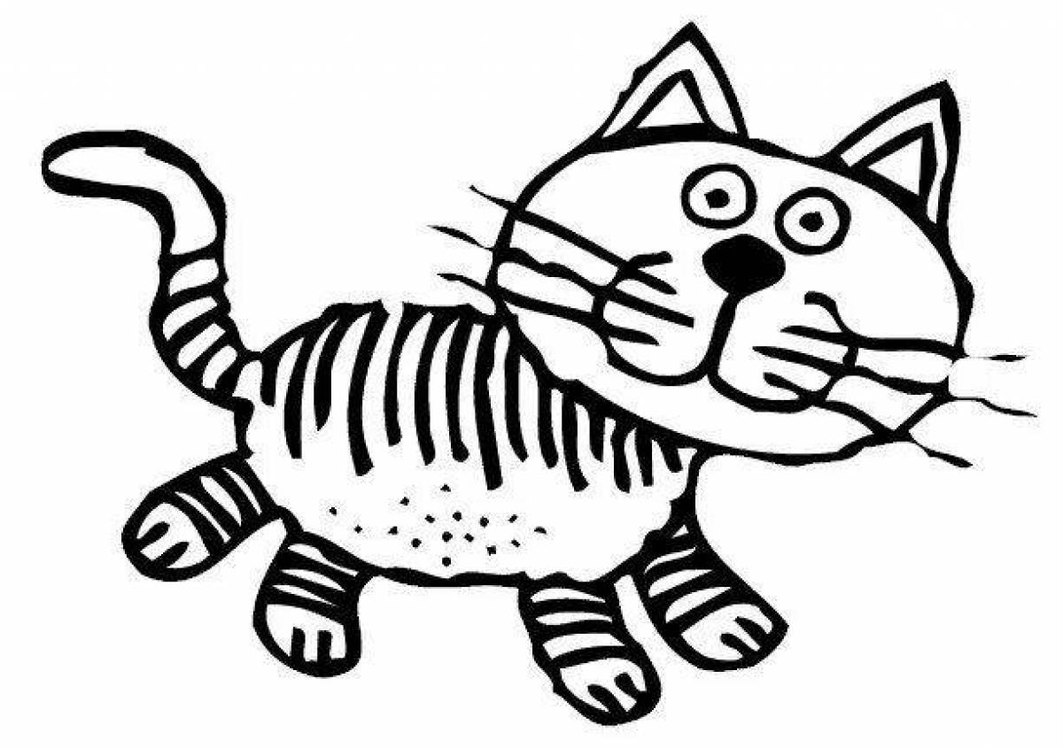 Полосатый котенок рисунок