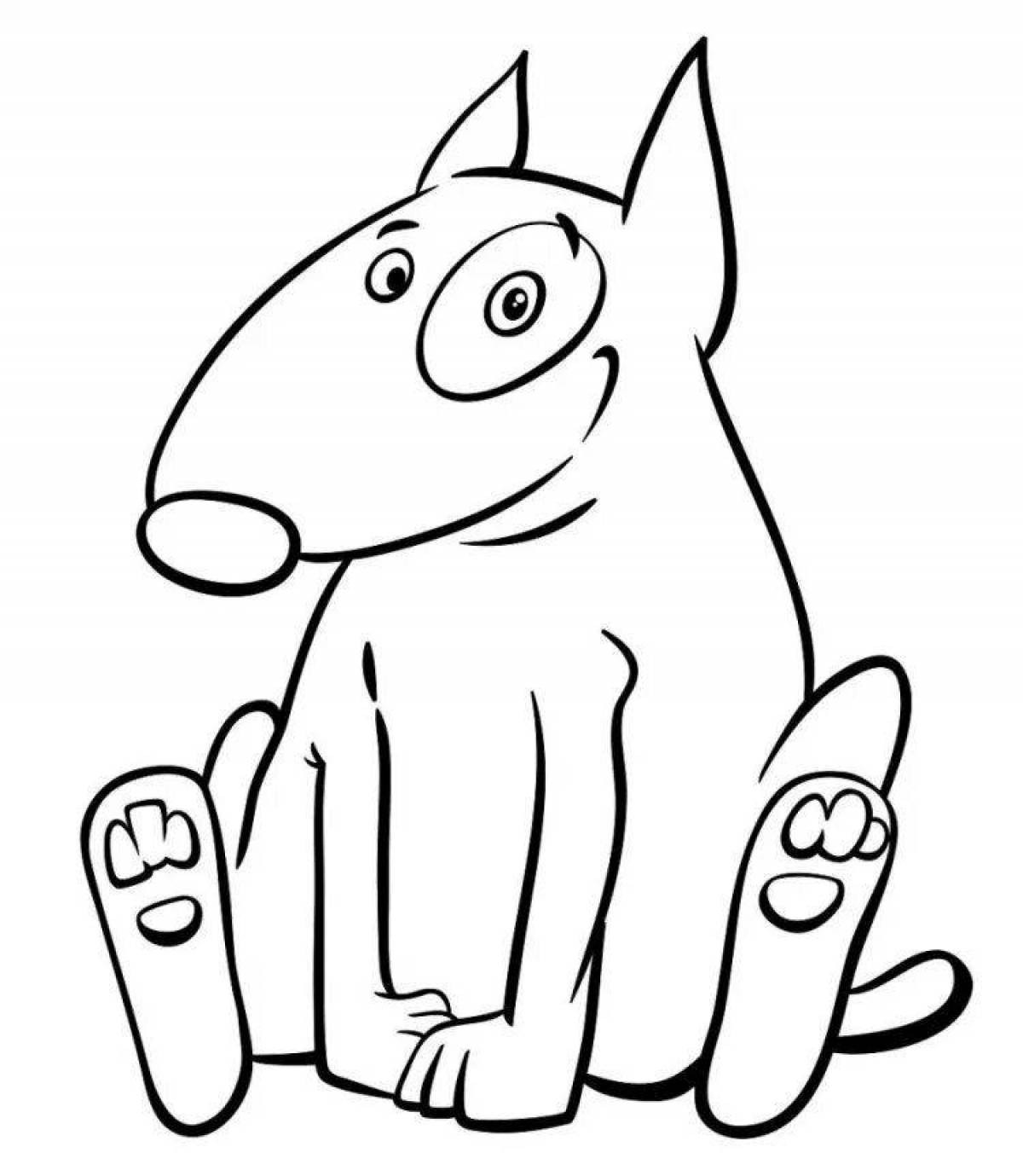 Charming bull terrier coloring page