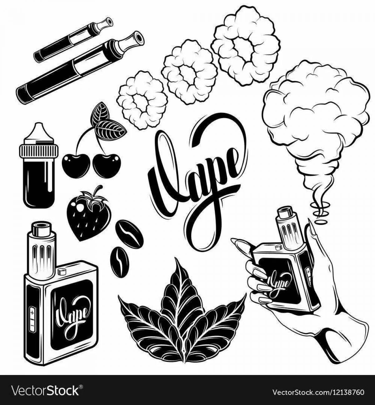 Intricate vape coloring page