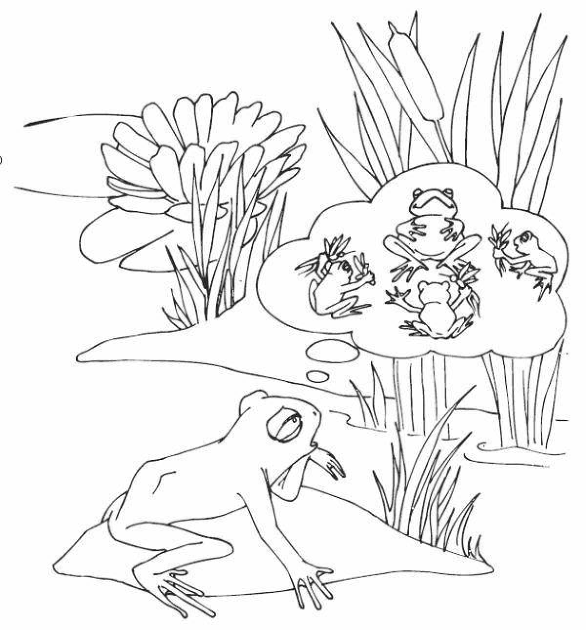 Coloring page mysterious swamp
