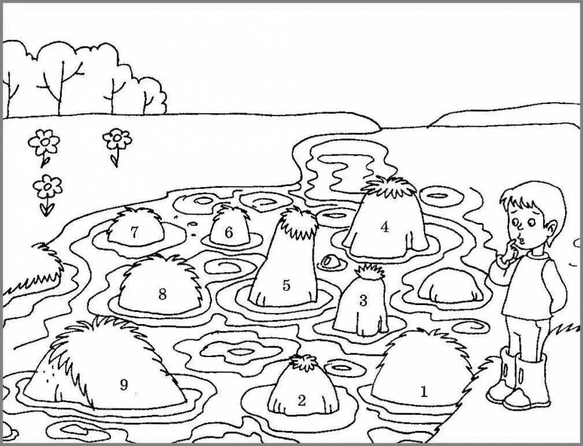 Shiny swamp coloring page