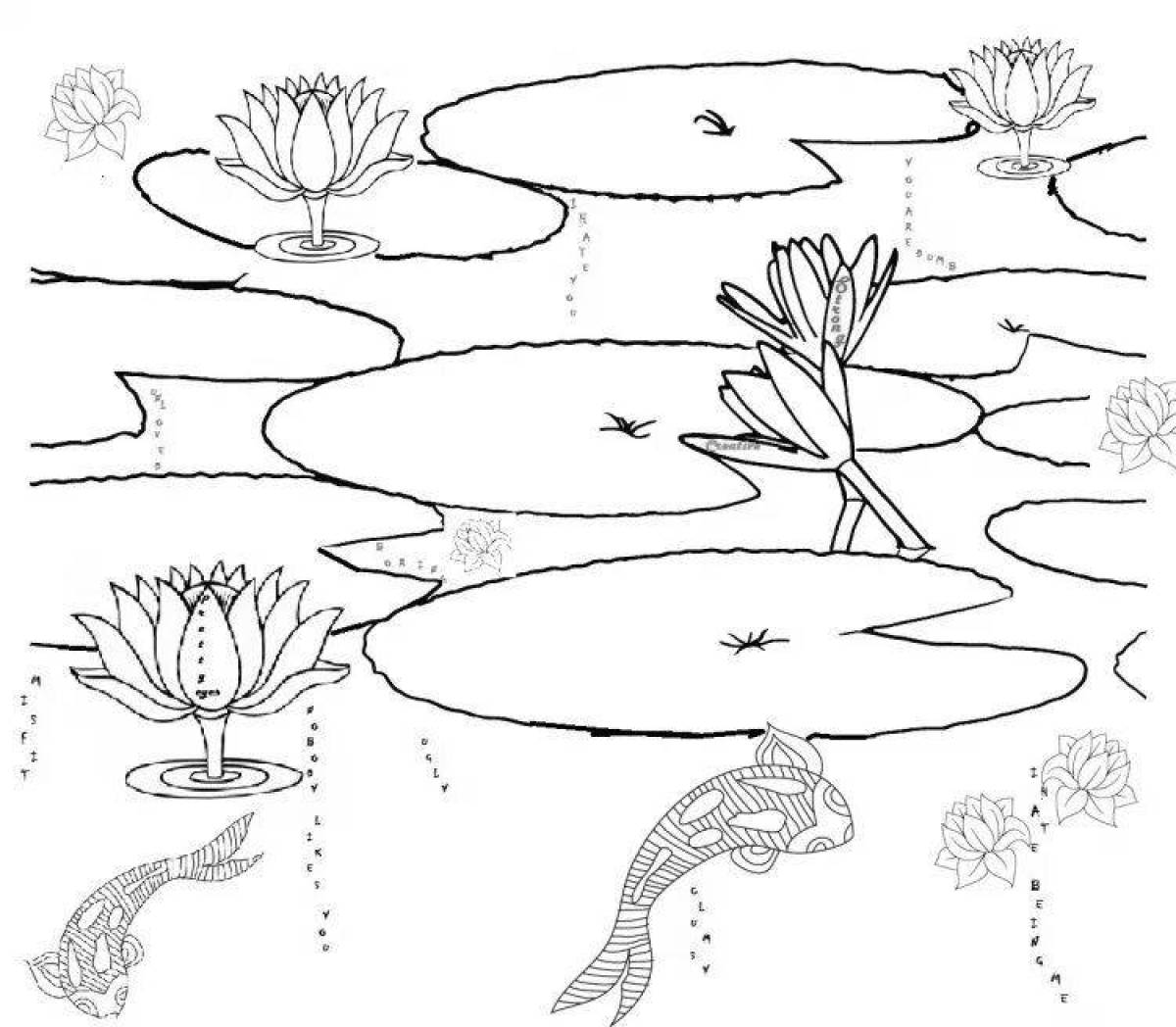 Glittering swamp coloring page