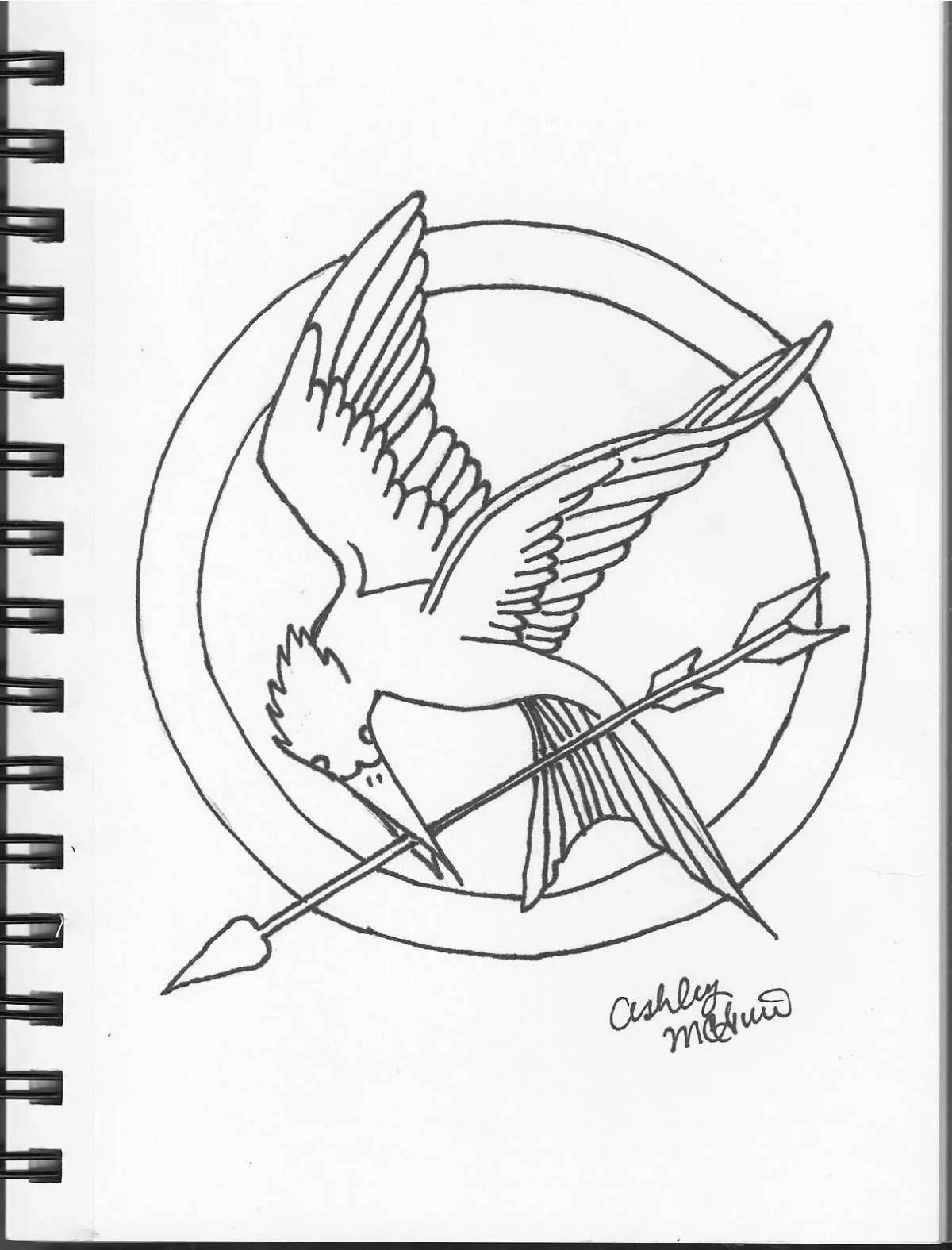 Hunger games glitter coloring book