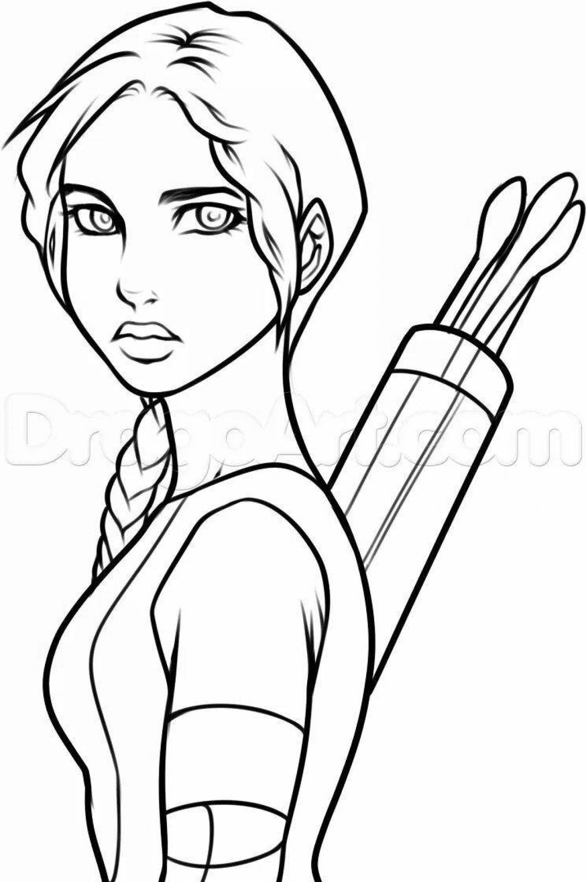 Greatly colored hunger games coloring page