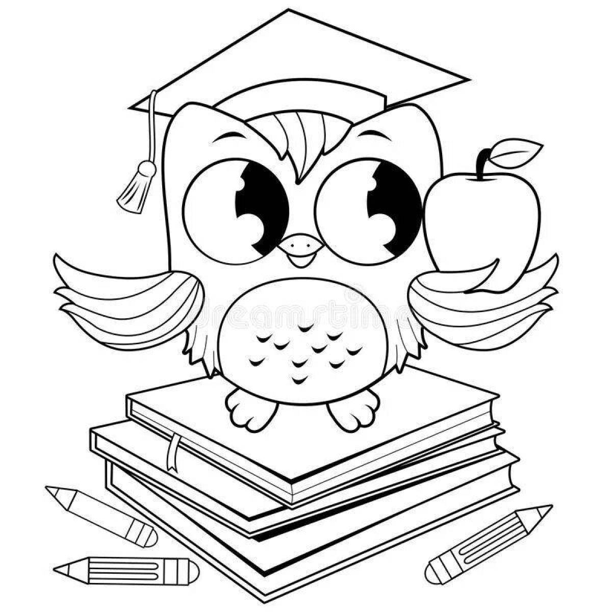 Adorable scientific owl coloring book