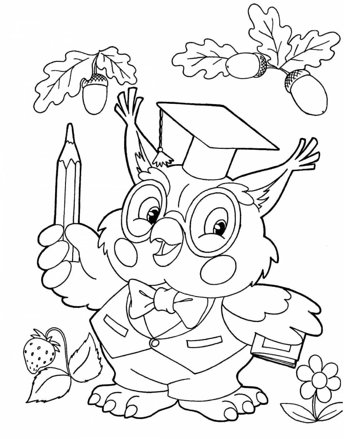Gorgeous scientific owl coloring page