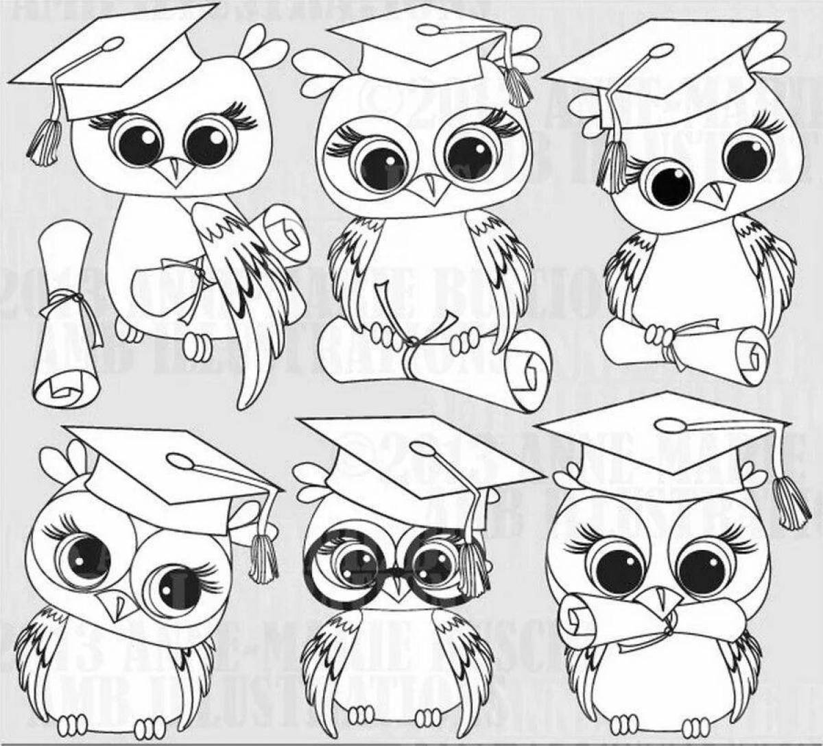 Eminent Scientific Owl coloring page