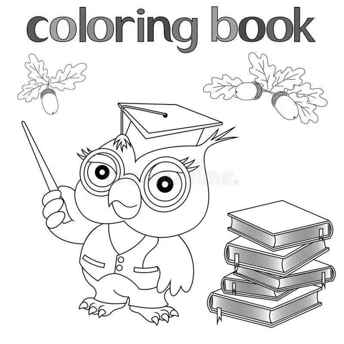Great scientific owl coloring book