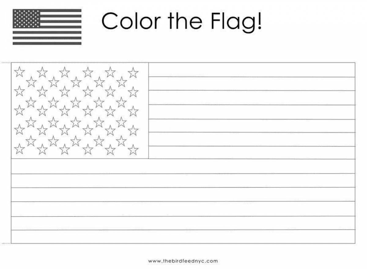 Великолепная страница раскраски американского флага
