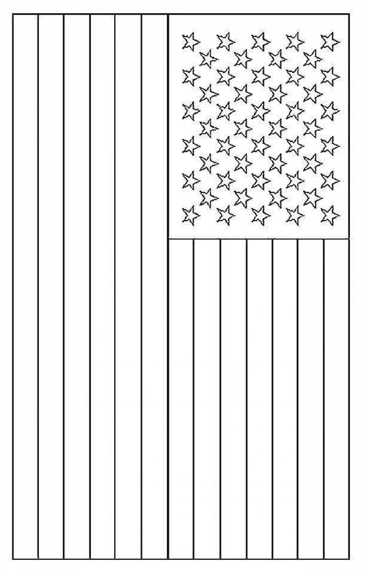 Coloring page shining american flag