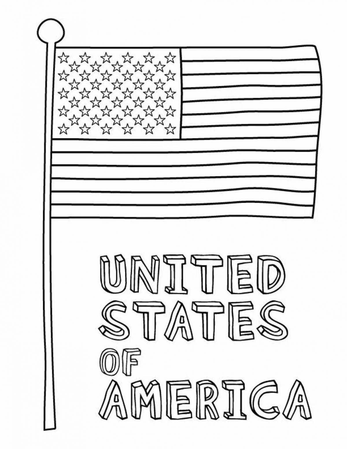 Large american flag coloring page