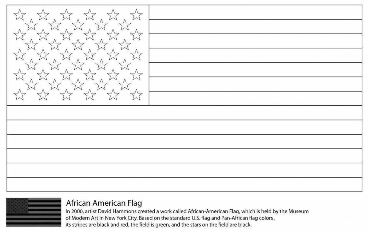 Coloring page elegant american flag