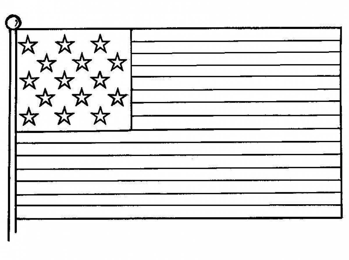 Brilliantly colored american flag coloring book