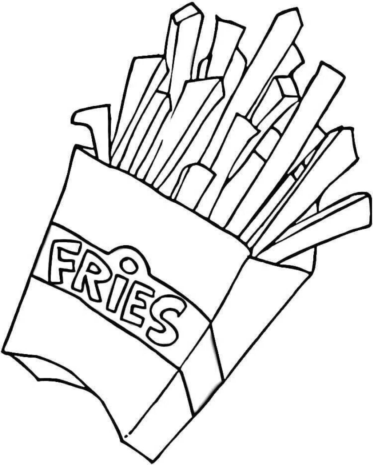 Spicy french fries coloring page