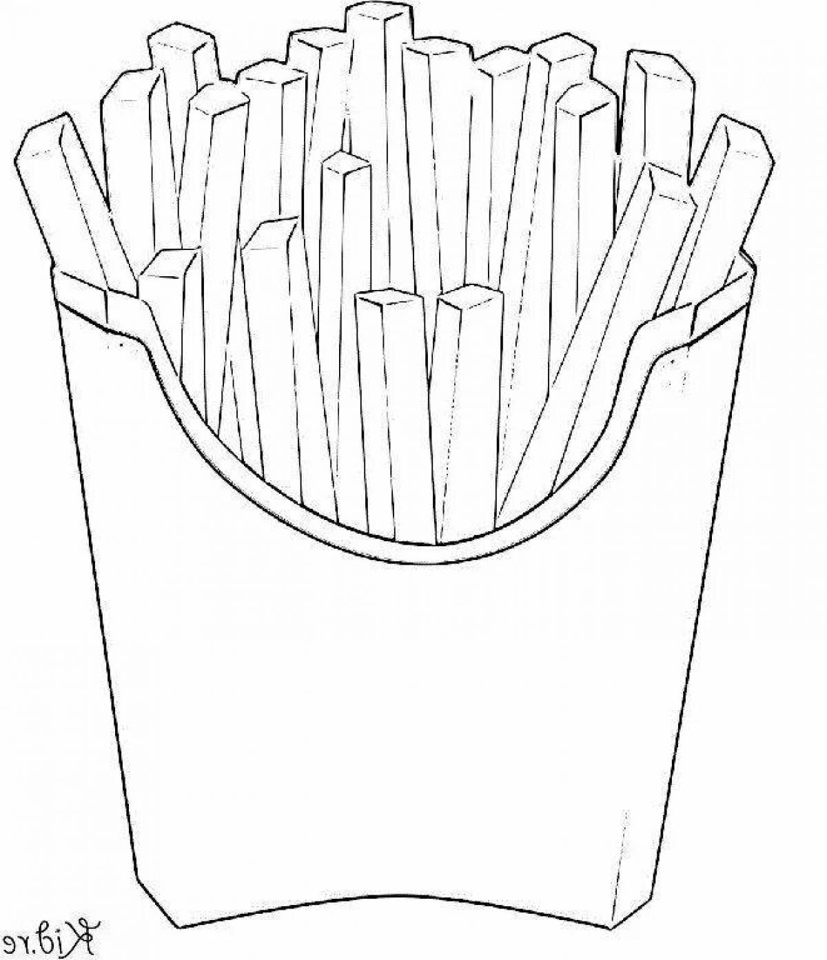 French fries coloring page
