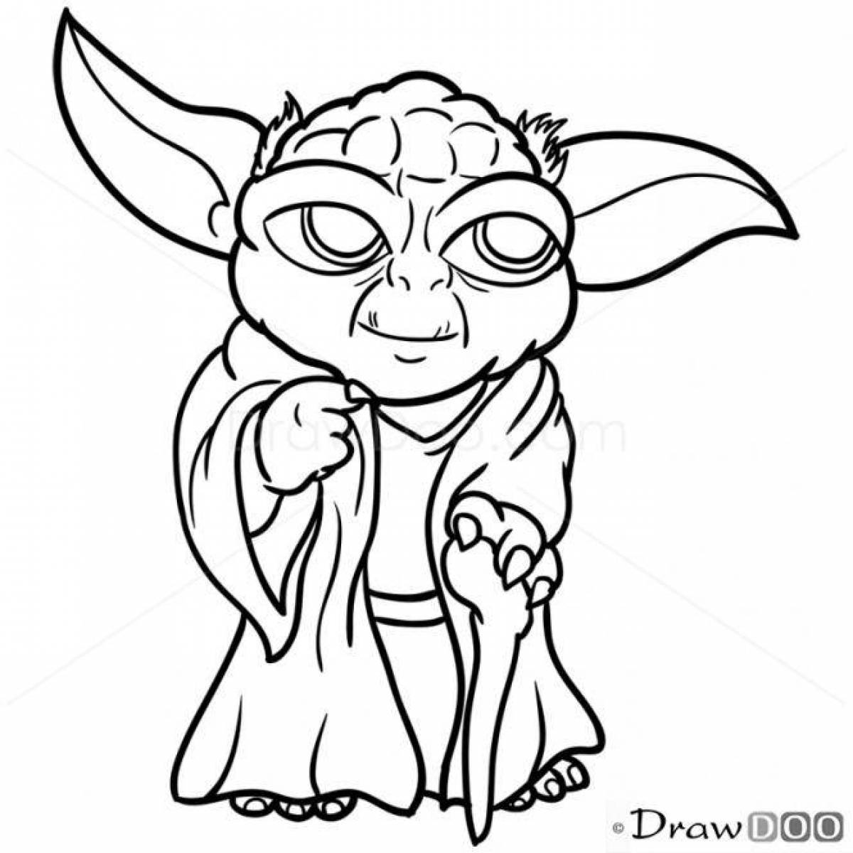 Master Yoda's richly colored coloring page